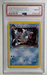 V1106: 2000: DARK GYARADOS-HOLO: 8/82: 1ST EDITION: ROCKET: PSA 8: NM-MT: 87502285